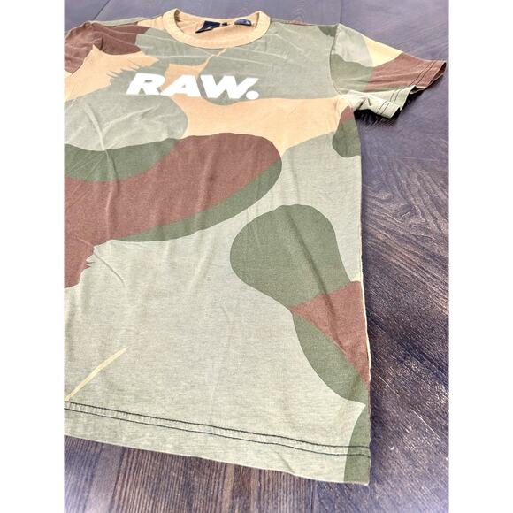 G-Star Raw Camo T-Shirt Women's M Military Short Sleeve Crew Neck White Logo - Picture 2 of 10